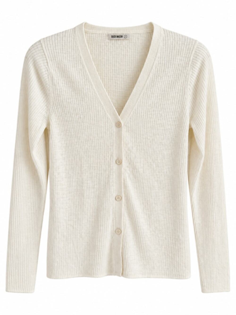 Buck Mason NWT Coastal Cotton Linen Ribbed Cardigan Large Soft White